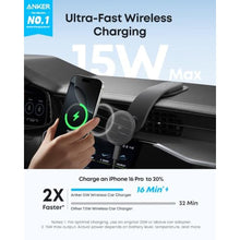 Load image into Gallery viewer, Anker Nano Magnetic 15W Car Charger with Alloy Bracket Wireless, Black_424