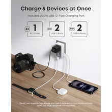 Load image into Gallery viewer, Anker Nano Travel Adapter, 5-Port Power Adapter with 1 2-Pin AC, 2 USB A, 2 USB C for 20W, Smart Temperature Control, Works in 200+ Countries, Not a Voltage Converter, Travel Essentials (1-Pack), White_4018