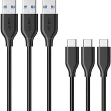Load image into Gallery viewer, Anker (Pack of 3) Powerline USB-C to USB 3.0 Cable (3feet) with 56k Ohm Pull-up Resistor for Samsung Galaxy Note 8, S8, S8+, S9, S10, MacBook, Sony XZ, LG V20 G5 G6, HTC 10, Xiaomi 5 and More_1