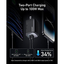 Load image into Gallery viewer, Anker Prime 100W USB C GaN Charger, 3-Port Compact Fast PPS Charger, for MacBook Pro/Air, Pixelbook, iPad, iPhone 16/Pro, Galaxy S23/S22, Note20, Pixel, Apple Watch, and More, Black_2307