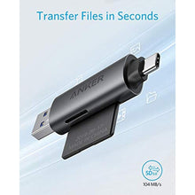 Load image into Gallery viewer, Anker USB-C and USB 3.0 SD Card Reader, PowerExpand+ 2-in-1 Memory Card Reader with Dual Connectors, for SDXC, SDHC, (Micro) SD, MMC, RS-MMC, Micro SDXC, Micro SDHC, and UHS-I, Gray_4317