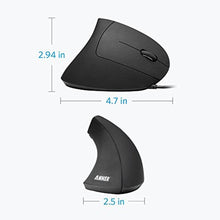 Load image into Gallery viewer, Anker USB Wired Vertical Mouse, Ergonomic Design Mouse for Computer and Laptop, 5 Buttons, 1000/1600 DPI, Optical Technology, USB Corded - Black_4160