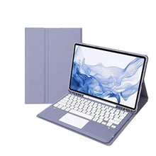 Load image into Gallery viewer, AnMengXinLing for Samsung Tab S8+/S8 Plus/S7 FE / S7 Plus Keyboard Case- Touchpad Detachable with S Pen Holder Cover 12.4 inch Galaxy S8 2022/ 2021/ S7+ 2020 Tablet,Purple_1