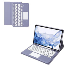 Load image into Gallery viewer, AnMengXinLing for Samsung Tab S8+/S8 Plus/S7 FE / S7 Plus Keyboard Case- Touchpad Detachable with S Pen Holder Cover 12.4 inch Galaxy S8 2022/ 2021/ S7+ 2020 Tablet,Purple_518