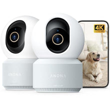 Load image into Gallery viewer, Anona 4K UHD Indoor Camera, Pet/Dog/Baby Security Camera with Phone App, 360Pan-Tilt, 5G/2.4G Dual-Band Wi-Fi 6, Auto-Tracking, Person/Pet/Baby Crying Detection, Privacy Mode, Two-Way Audio, 2 Pack, Cream_1