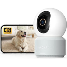 Load image into Gallery viewer, Anona Pano 4K UHD Indoor Camera, Pet/Dog/Baby Security Camera with Phone App, 360 Pan-Tilt, 2.4G/5G Dual-Band Wi-Fi 6, Auto-Tracking, Person/Pet/Baby Crying Detection, Privacy Mode, Two-Way Audio, CamPack_1