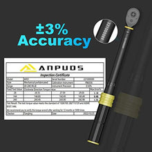 Load image into Gallery viewer, ANPUDS 1/4 Inch Click Torque Wrench, 20-240 in.lb/2.3-27.1 Nm, Lightweight, Black_6948