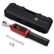 Load image into Gallery viewer, ANPUDS 1/4-inch Drive Digital Torque Wrench, 0.33-22.1Ft.lbs/0.45-30Nm, Adjustable Electronic Torque Wrench Set with 1% Accuracy, Vibration, Buzzer and LED Flash Notification for Bicycle, Car, Red_1