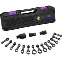 Load image into Gallery viewer, ANPUDS 17 Pcs Metric Torque Adapter Set, 8-22mm, 3/8" 12-Point Extension, Black_1