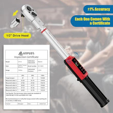 Load image into Gallery viewer, ANPUDS Adjustable Digital Torque Wrench, 1.5-99.6 Ft.lb, 1% Accuracy, Silver_5456
