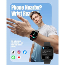 Load image into Gallery viewer, antfit Smart Watch for Women Men Android & iPhone, 1.85" Ultra HD AMOLED Display,10 Day Battery, 3ATM Swimming Waterproof, Answer/Make Calls, Fitness/Heart Rate/Sleep Tracker/100 Sports, Black_1708