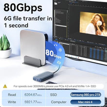 Load image into Gallery viewer, ANYOYO 80Gbps M.2 NVMe SSD Enclosure Supports Up to 8TB Intelligent Temperature Control & Fan Cooling, Compatible with Thunderbolt 3/4/5/USB4, Backward Compatible with USB 3.2/3.1/3.0_1194