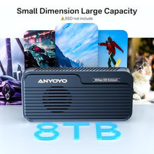 Load image into Gallery viewer, ANYOYO 80Gbps M.2 NVMe SSD Enclosure Supports Up to 8TB Intelligent Temperature Control & Fan Cooling, Compatible with Thunderbolt 3/4/5/USB4, Backward Compatible with USB 3.2/3.1/3.0_1196