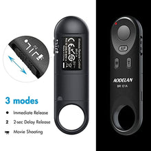 Load image into Gallery viewer, AODELAN Wireless Shutter Release for Canon EOS M50,M50 Mark II,M6 Mark II,6D Mark II,T7i,77D,SL2,SL3(EOS 250D),90D,200D,EOS R,800D,Replace Canon BR-E1 Remote Control, Black_8653