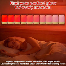 Load image into Gallery viewer, Aoife 670nm Red Light Bedside Lamp 4 Color Modes, Wooden_467