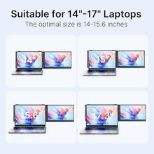 Load image into Gallery viewer, AOKER Laptop Screen Extender - Ultra-Thin 1.3lbs 14" FHD IPS Dual Portable Monitor Extension for Laptop, Attachment Plug & Play for 13-17" Laptops, Second Extra Travel Display for Windows/Mac/Android, black_693