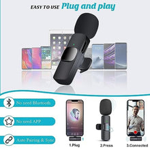 Load image into Gallery viewer, Aolemoa Wireless Microphone for iPhone iPad, Wireless Lavalier Microphone, Mini Mic Clip-on Microphones for Video Recording, Live Stream, Interview, Tiktok, Vlog, Podcast, YouTube, 2 Pack, Black_7282