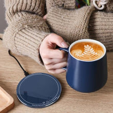 Load image into Gallery viewer, APEKX Self-Heating Ceramic Coffee Mug - Stable 130F Temperature, 15W Wireless Phone Charging, 12.8 fl oz Capacity - USB-C Enabled. (Deep Navy), DeepNavy_1680