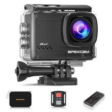 Load image into Gallery viewer, Apexcam M80 AIR 4K 60FPS 64MP EIS WiFi Action Camera Waterproof Underwater Camera 40M Sport Camera 2.0'LCD 2.4G Remote Control 2X1350mAh Batteries and Multiple accessorie_1
