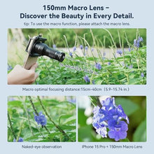 Load image into Gallery viewer, APEXEL 2-in-1 Telephoto Lens & 150mm Macro Lens for | 6X Telephoto and Macro Lens Kit with Universal Clip | Compatible with 16/15/14/13 Pro/Max, Samsung and Android Smartphones, Black_986