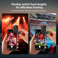 Load image into Gallery viewer, APEXEL Telephoto 5-10X Zoom Lens for iPhone & Android, Optical Magnification, Universal Clip-On Phone Camera Lens, Aviation Aluminum Body for Travel, Sports & Concert Photography, Black_565
