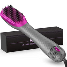 Load image into Gallery viewer, APOKE 3 in 1 Hair Dryer Brush Professional 1200W Powerful Ceramic Tourmaline 3 Heat/2 Speed Settings One Step Hair Dryer and Styler (Gray)_1