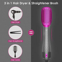 Load image into Gallery viewer, APOKE 3 in 1 Hair Dryer Brush Professional 1200W Powerful Ceramic Tourmaline 3 Heat/2 Speed Settings One Step Hair Dryer and Styler (Gray)_751