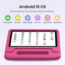 Load image into Gallery viewer, ApoloSignage 2026 Android 16 Kids Tablet, 10 Inch HD Display, 8GB RAM, 64GB ROM (Expandable to 1TB), with Kids Space, Parental Controls, Long-Lasting Battery (Pink)_461