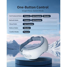 Load image into Gallery viewer, arboleaf Eye Massager with Heat, Heated Eye Massager for Migraines with Compression and Music, Wireless Eye Mask Massager with Heat, 5 Modes Portable Massaging Eye mask for Relieve Eye Strain, White_3857