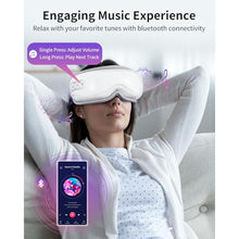 Load image into Gallery viewer, arboleaf Eye Massager with Heat, Heated Eye Massager for Migraines with Compression and Music, Wireless Eye Mask Massager with Heat, 5 Modes Portable Massaging Eye mask for Relieve Eye Strain, White_3858