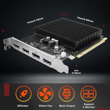 Load image into Gallery viewer, ARDIYES GT 730 4GB GDDR3 GPU 4X HDMI Graphics Card, 4 Independent Display Multi-Monitor Setup, 64-bit DDR3 Video Card_1627