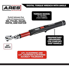Load image into Gallery viewer, ARES 43007-3/8-Inch Drive Flex Head Electronic Digital Torque and Torque Angle Wrench - 10-100 ft/lbs (13.5-135Nm) - Reversible Sealed Head - Multi-Alert Prevents Over-Torquing, Black_5495