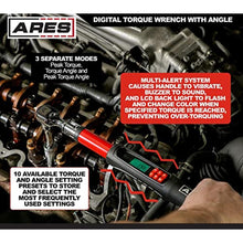 Load image into Gallery viewer, ARES 43007-3/8-Inch Drive Flex Head Electronic Digital Torque and Torque Angle Wrench - 10-100 ft/lbs (13.5-135Nm) - Reversible Sealed Head - Multi-Alert Prevents Over-Torquing, Black_5496