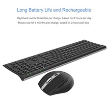 Load image into Gallery viewer, Arteck 2.4G Wireless Keyboard and Mouse Combo Stainless Full Size Keyboard and Ergonomic Mouse with Side Buttons for Computer Desktop PC Laptop and Windows 11/10/8/7 Build in Rechargeable Battery_45