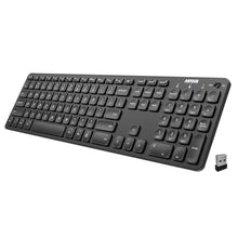 Load image into Gallery viewer, Arteck 2.4G Wireless Keyboard Ultra Slim Full Size Keyboard with Numeric Keypad and Media Hotkey for Computer/Desktop/PC/Laptop/Surface/Smart TV and Windows 10/8/ 7 Built-in Rechargeable Battery, Black_1