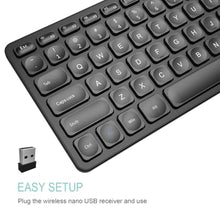 Load image into Gallery viewer, Arteck 2.4G Wireless Keyboard Ultra Slim Full Size Keyboard with Numeric Keypad and Media Hotkey for Computer/Desktop/PC/Laptop/Surface/Smart TV and Windows 10/8/ 7 Built-in Rechargeable Battery, Black_7949