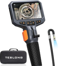 Load image into Gallery viewer, Articulating Borescope with Dual Lens Endoscope Camera, Teslong Two-Way Articulated Industrial Inspection Camera with LED Light, Flexible Mechanic Fiber Optic Snake Scope Cam for Wall Automotive-5FT_1