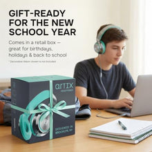 Load image into Gallery viewer, ARTIX CL750 Adults & Kids Headphones with Cord, Microphone & Volume Control - Wired Headphones with Mic, Plug In Teens Corded Head phones Wire for Laptop, Computer, Chromebook, iPad & Tablet 3.5mm Aux, Turquoise_6515