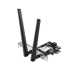 Load image into Gallery viewer, ASUS AX1800 PCIe WiFi Adapter (PCE-AX1800) - WiFi 6, Bluetooth 5.2, Ultra-Low Latency Wireless, 2 External Antenna, Supporting Total Data Rate up to 1800Mbps, WPA3 Network Security, OFDMA and MU-MIMO, black_1
