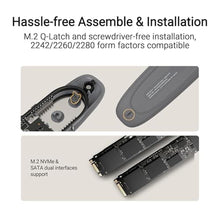 Load image into Gallery viewer, ASUS Cobble M.2 SSD Enclosure, Tool-Free USB-C 10Gbps External NVMe/SATA Case, Aluminum Cooling, IP55 Water & Dust Resistant, Supports M.2 22302280, for PS5, MacBook & Windows, Gray, 1 Year Warranty_154