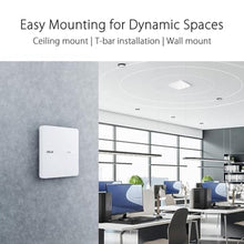Load image into Gallery viewer, ASUS ExpertWiFi EBA63 AX3000 Dual-Band WiFi 6 (802.11ax) PoE Access Point, Support up to 5 SSIDs and VLAN, Self-Defined Network, Support PoE & PoE+, Easy Management app, AiMesh Compatible, WHITE_906