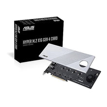 Load image into Gallery viewer, ASUS Hyper M.2 x16 Gen 4 (PCIe 4.0/3.0) Supports 4X M.2 NVMe Devices (2242/2260/2280/22110) Up to 256Gbps for AMD TRX40 / X570 PCIe 4.0 NVMe Raid and Intel Platform, silver_320