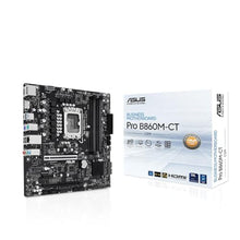 Load image into Gallery viewer, ASUS PRO B860M-CT-CSM Intel B860 (LGA 1851) mATX Motherboard, PCIe 5.0, DDR5, 2X M.2, Intel 1G LAN, 2X DP, HDMI, USB Type-C, TPM IC onboard with Enhanced Security, Reliability and Manageability, BLACK_1