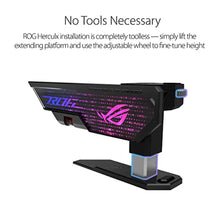Load image into Gallery viewer, ASUS ROG Herculx GPU Anti-Sag Holder, Solid Zinc Alloy Construction, Easy Toolless Installation, Included Spirit Level, Adjustable Height, Wide Compatibility, Aura Sync RGB, 2 Year Warranty, XHGRYARGBVGAHOLDER_850