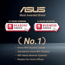 Load image into Gallery viewer, ASUS ROG Rapture GT6 (2PK) AX10000 Tri-Band WiFi 6 Gaming Mesh System, Covers up to 5,800 sq ft, 2.5 Gbps Port, Triple-Level Game Acceleration, UNII 4, Free Lifetime Internet Security, Black_7893