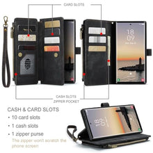 Load image into Gallery viewer, Asuwish Phone Case for Samsung Galaxy S24 Ultra 5G Wallet Cover and Tempered Glass Screen Protector Leather Flip Credit Card Holder Stand TPU Cell Accessories S24Ultra 24S S 24 24Ultra Women Men Black_1278