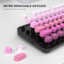 Load image into Gallery viewer, Atelus Wired Backlit Keyboard, USB Computer Keyboard with Retro Keycaps, Numeric Keypad and Media Hotkey for Office Desktop PC Laptop and Windows 7 8 10 11 (Pink Colorful)_5896