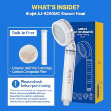 Load image into Gallery viewer, Atojet Filter Showerhead Inspired by Koreas Beauty Culture Pure Carbon Filters for Softer Skin & Smoother Hair | Carbon Composite Filter | Single Showerhead (AJ8200MC-SNG-1), SingleShowerheadSet_232