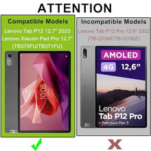 Load image into Gallery viewer, ATOOZ for Lenovo Tab P12 12.7" Case, Soft Silicone Shockproof Kids Case for Lenovo P12 Tablet with Bracket & Pen Holder (Black)_7662