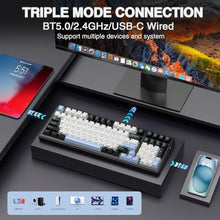 Load image into Gallery viewer, AULA F99 Wireless Mechanical Keyboard,Tri-Mode BT5.0/2.4GHz/USB-C Hot Swappable Custom Keyboard,Pre-lubed Linear Switches,RGB Backlit Gaming Keyboards for PC/Tablet/Xbox/PS4/PS5, BlueWhiteBlack_7244